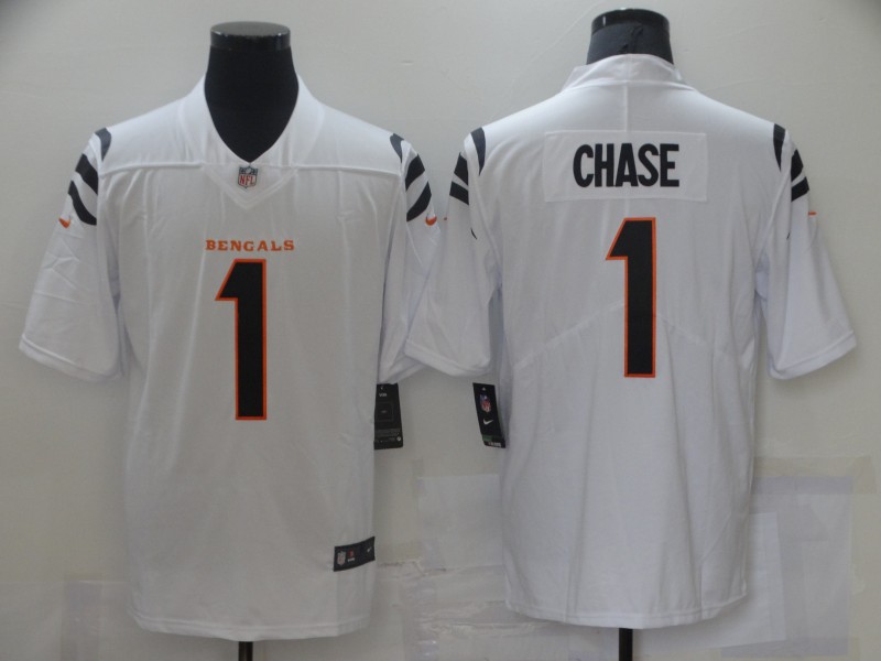Nike Bengals 1 Ja'Marr Chase White Vapor Limited Jersey,We sell and wholesale Nike Bengals 1 Ja'Marr Chase White Vapor Limited Jersey on line form chian!